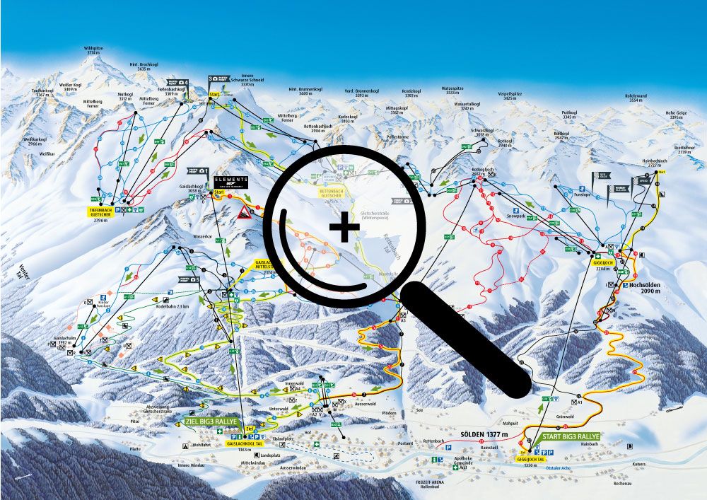 Sölden Winterchallenge Übersichts-Karte