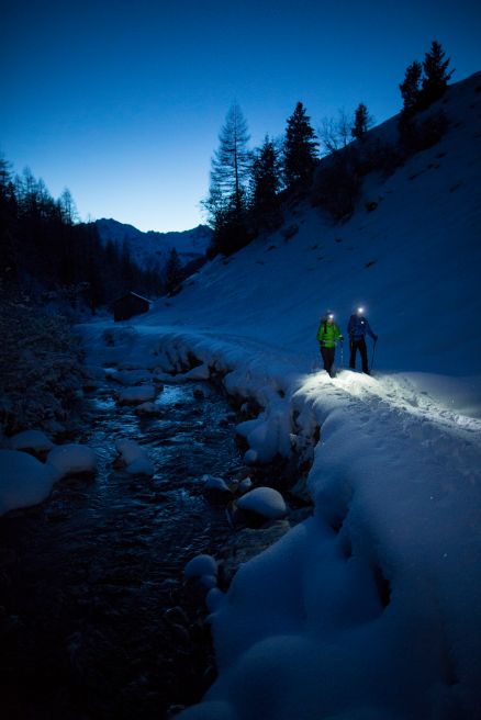 Snowshoe Hiking Vent Night Landscape