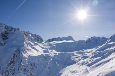 Sölden Gletscher Winter Skifahren Panorama