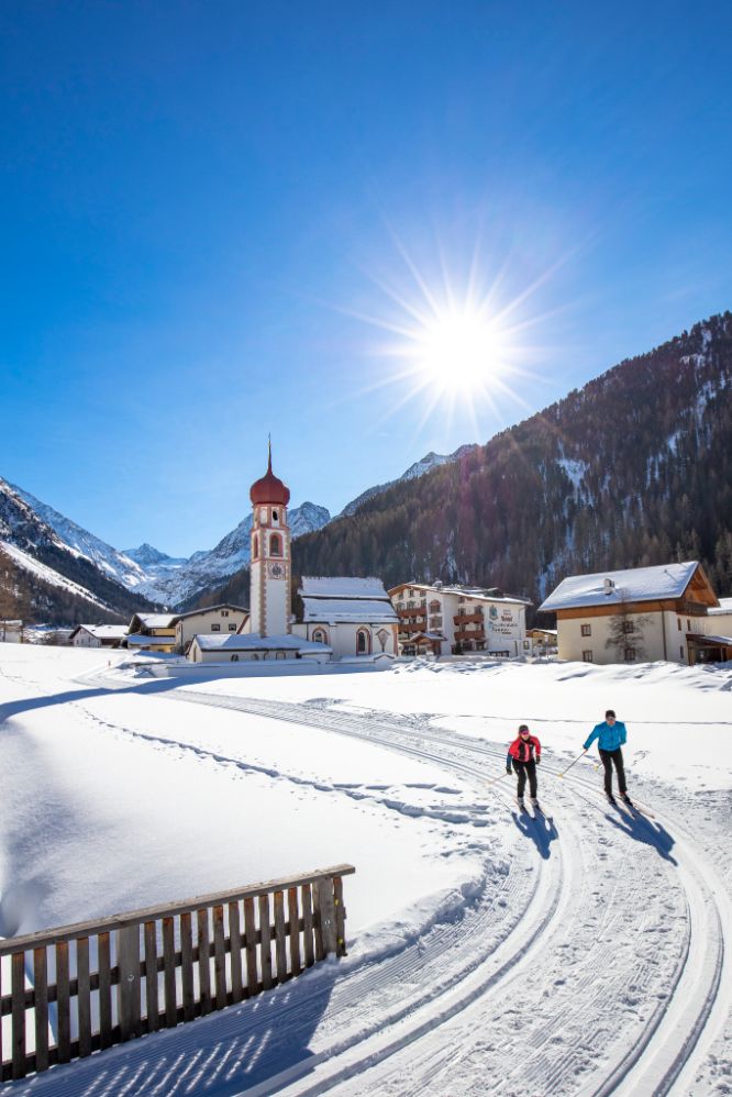 Längenfeld Gries Cross-country skiing Ötztal Winter