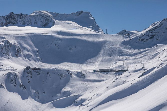Rettenbachgletscher Sölden Skigebiet Skifahren Panorama